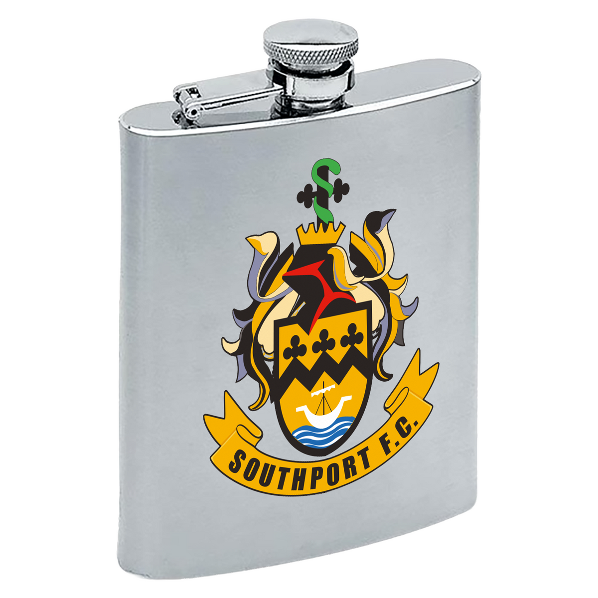 Southport FC Official Badge Hip Flask