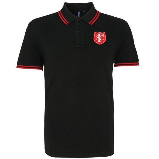 Southport FC 1920's Retro Badge Polo Shirt – Black/Red
