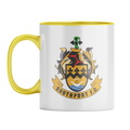 Southport FC Official Badge Mug – White with Yellow Inner & Handle