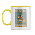 Southport FC Badge Poster Mug – White with Yellow Inner & Handle