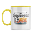 The Sandgrounders Wave Mug – White with Yellow Inner & Handle